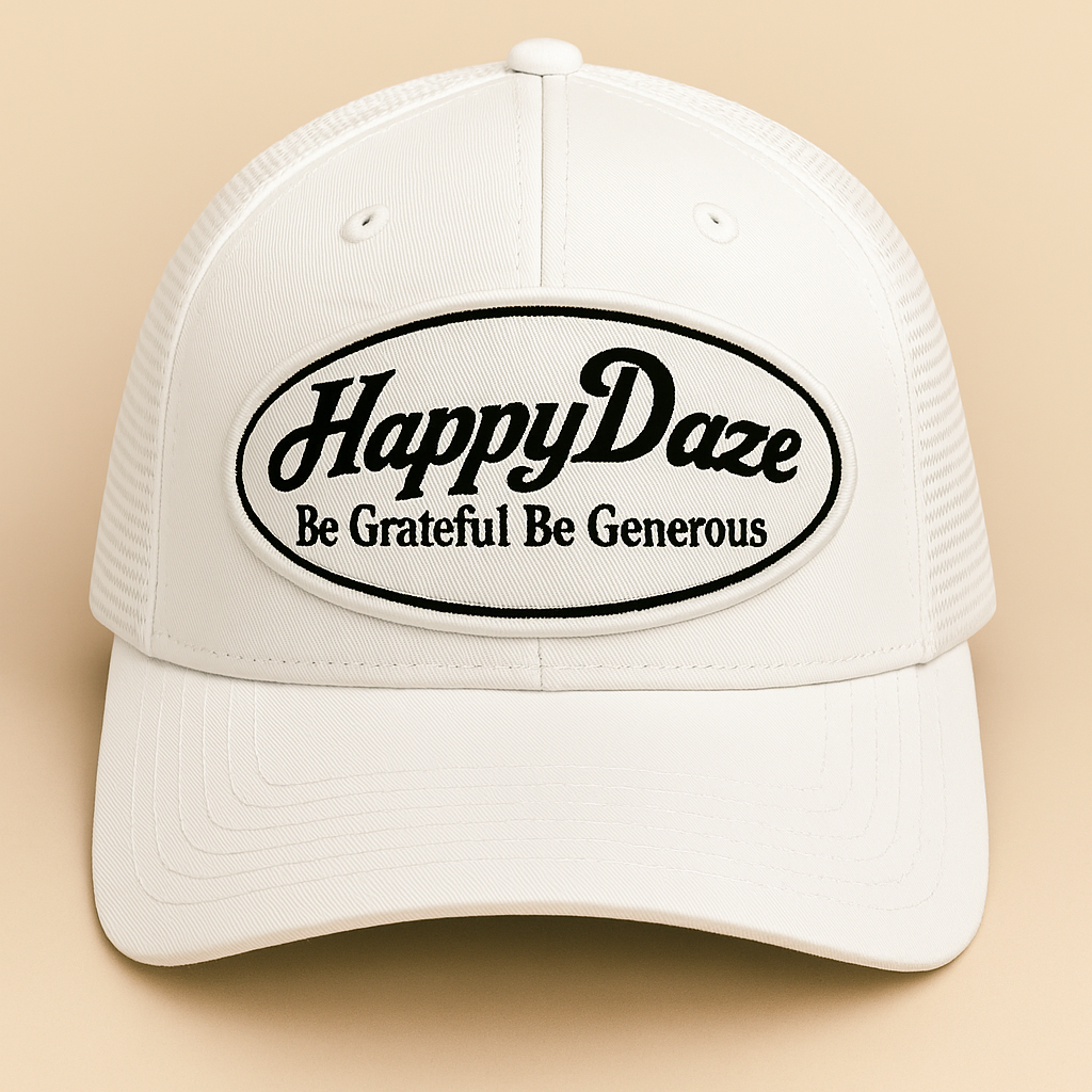 HappyDaze Trucker Hat White